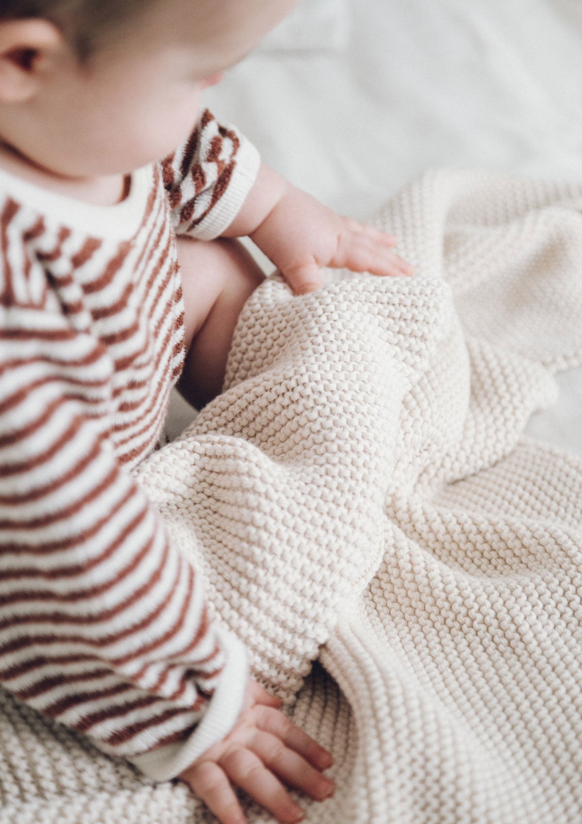 Baby Strickdecke offwhite