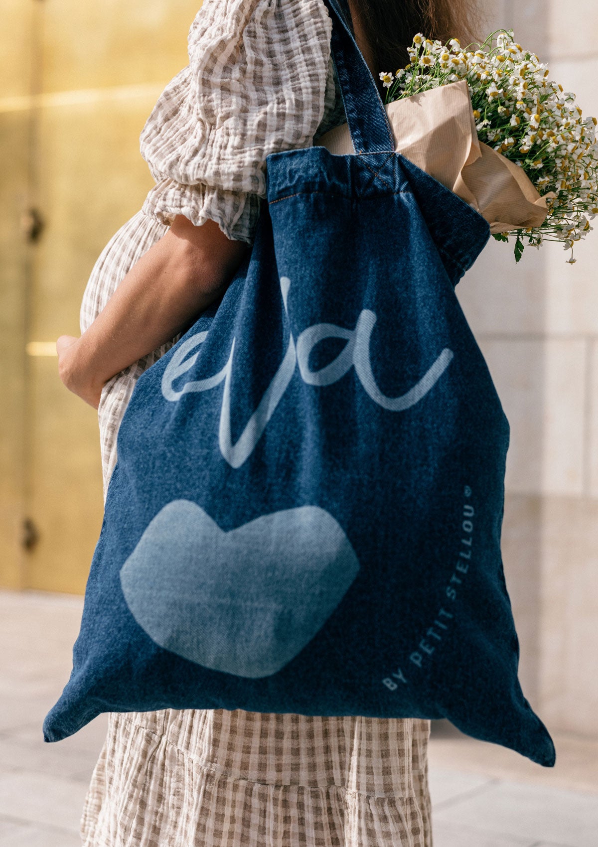 Grosser Jeans Tote Bag mit EVA Logo