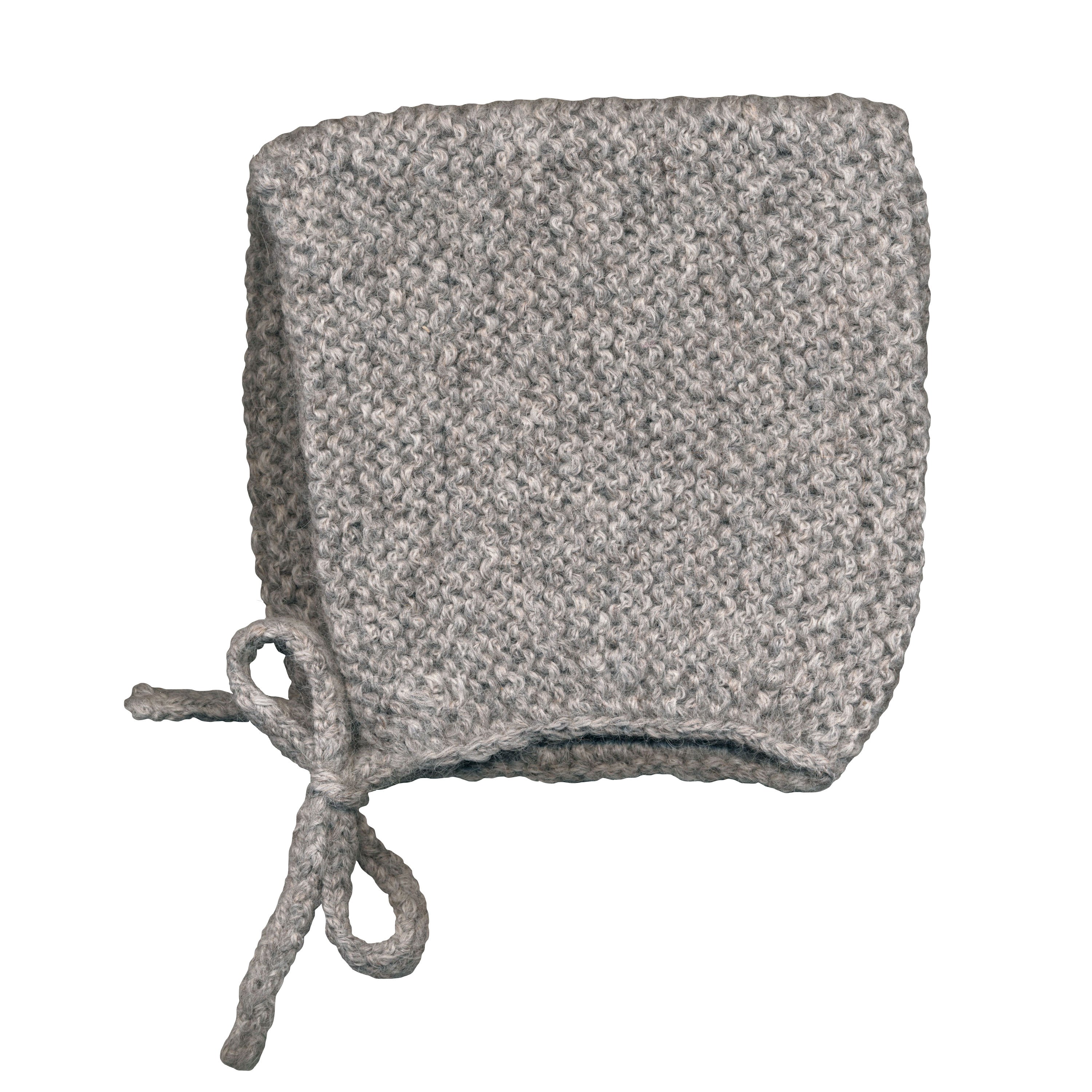 petit stellou knitted alpaca wool baby bonnet mouse