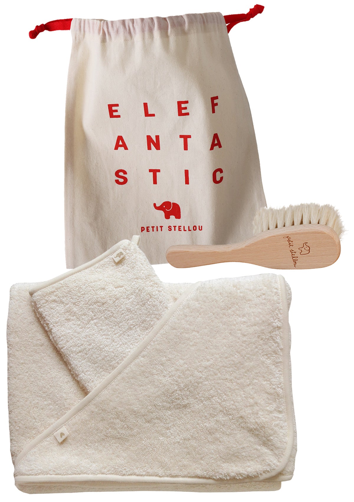 GIFT SET N°3  Hooded Towel & Baby Brush