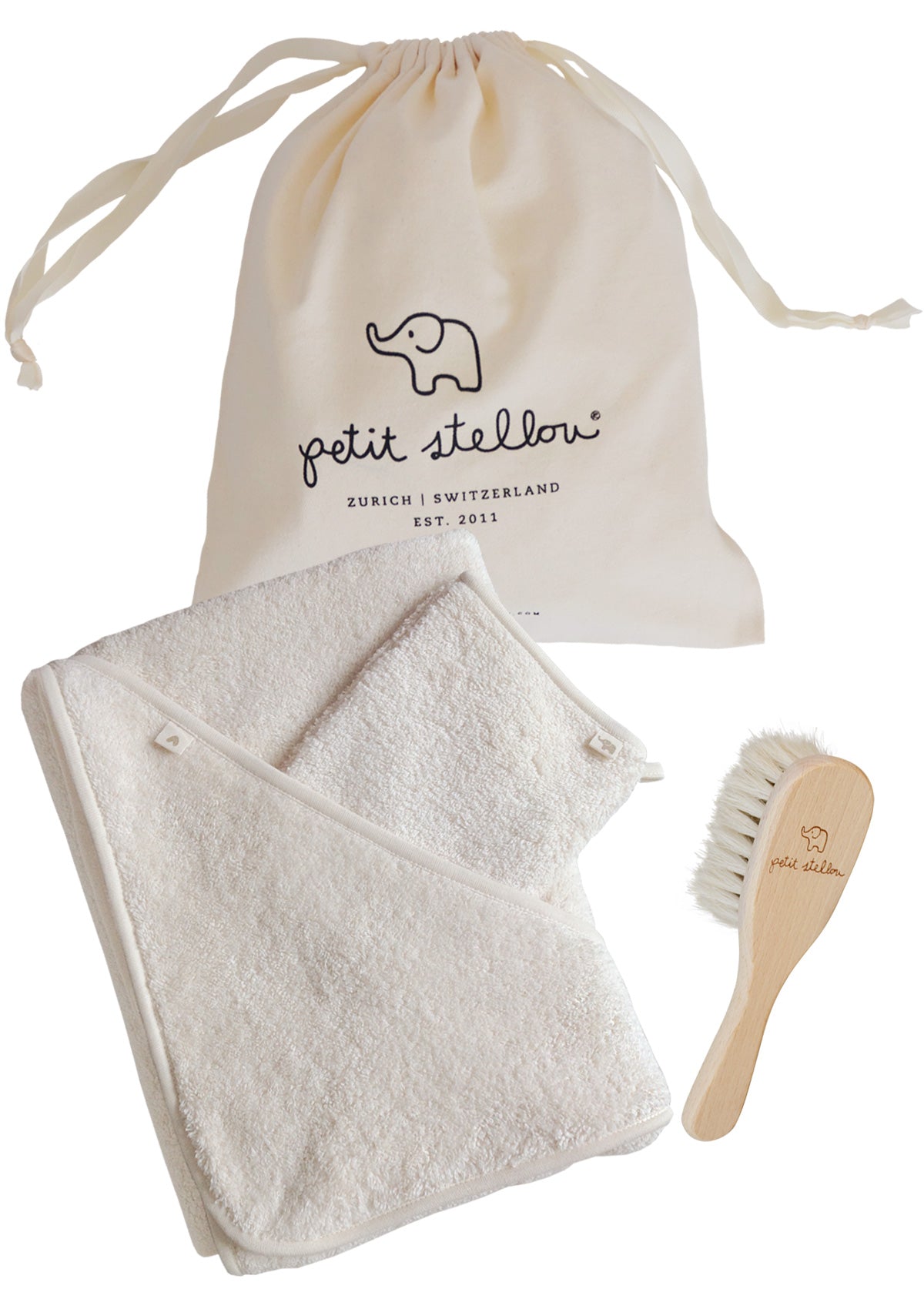 GESCHENK-SET n°3  Badetuch & Babybürste