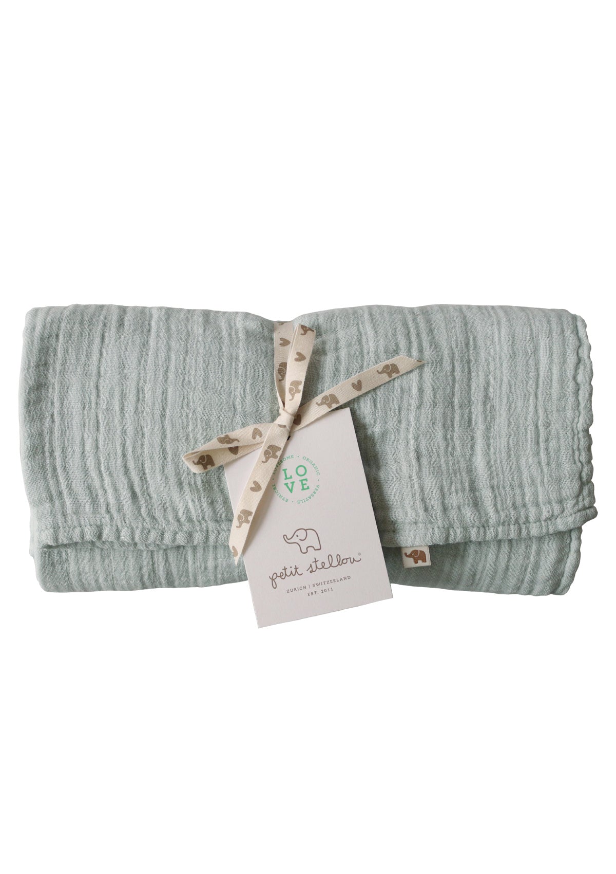 petit stellou nooshi blanket seafoam