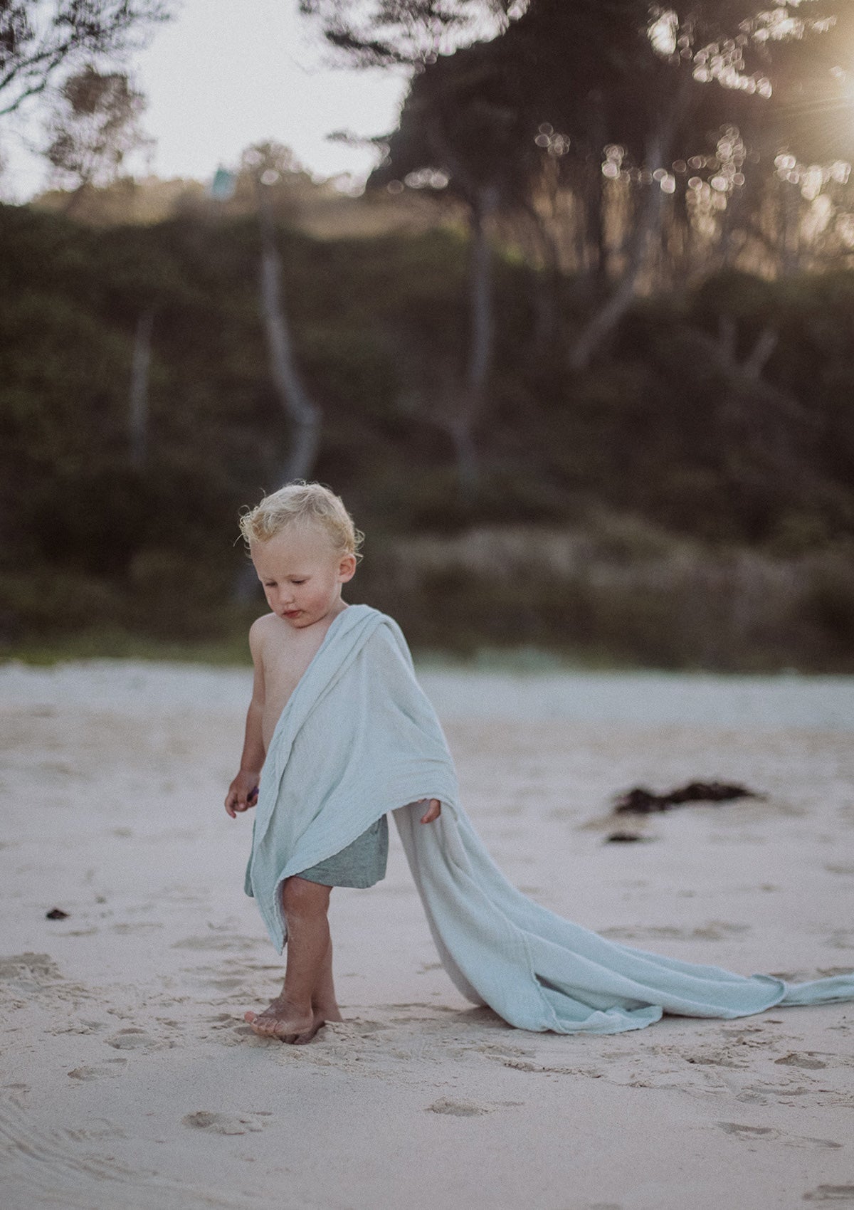 petit stellou nooshi blanket seafoam