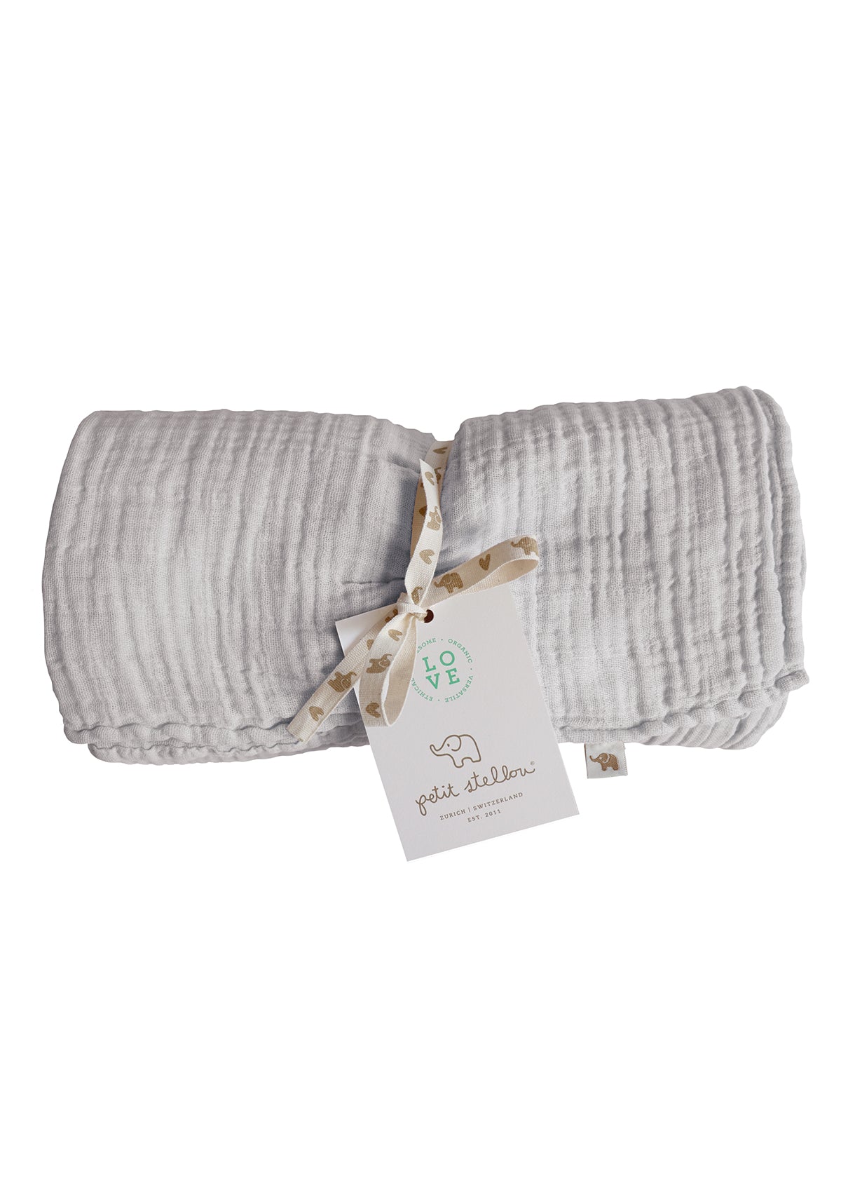 Petit Stellou NOOSHI Blanket Moonshine hellgrau