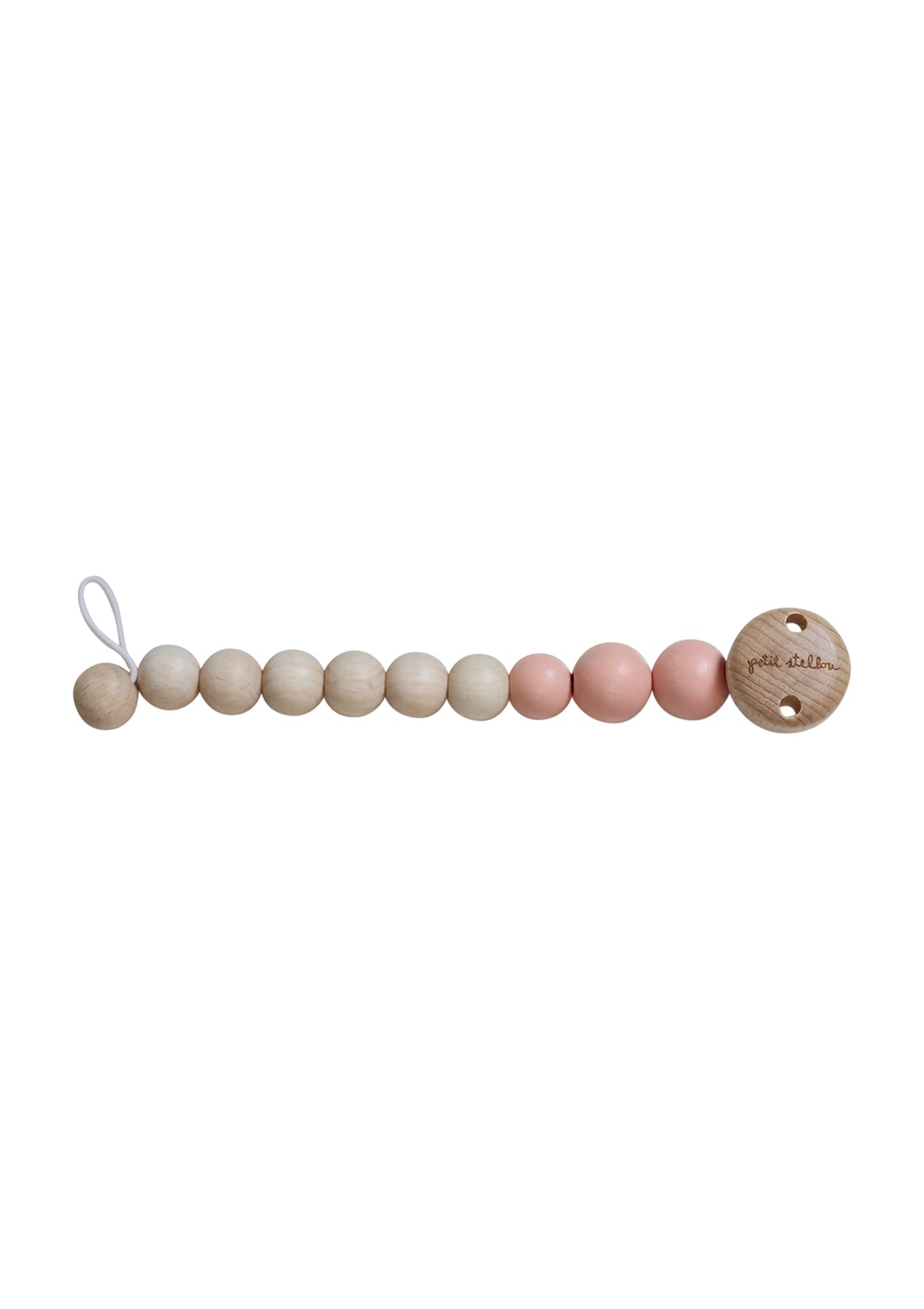 Pacifier holder made of wood colour blush 