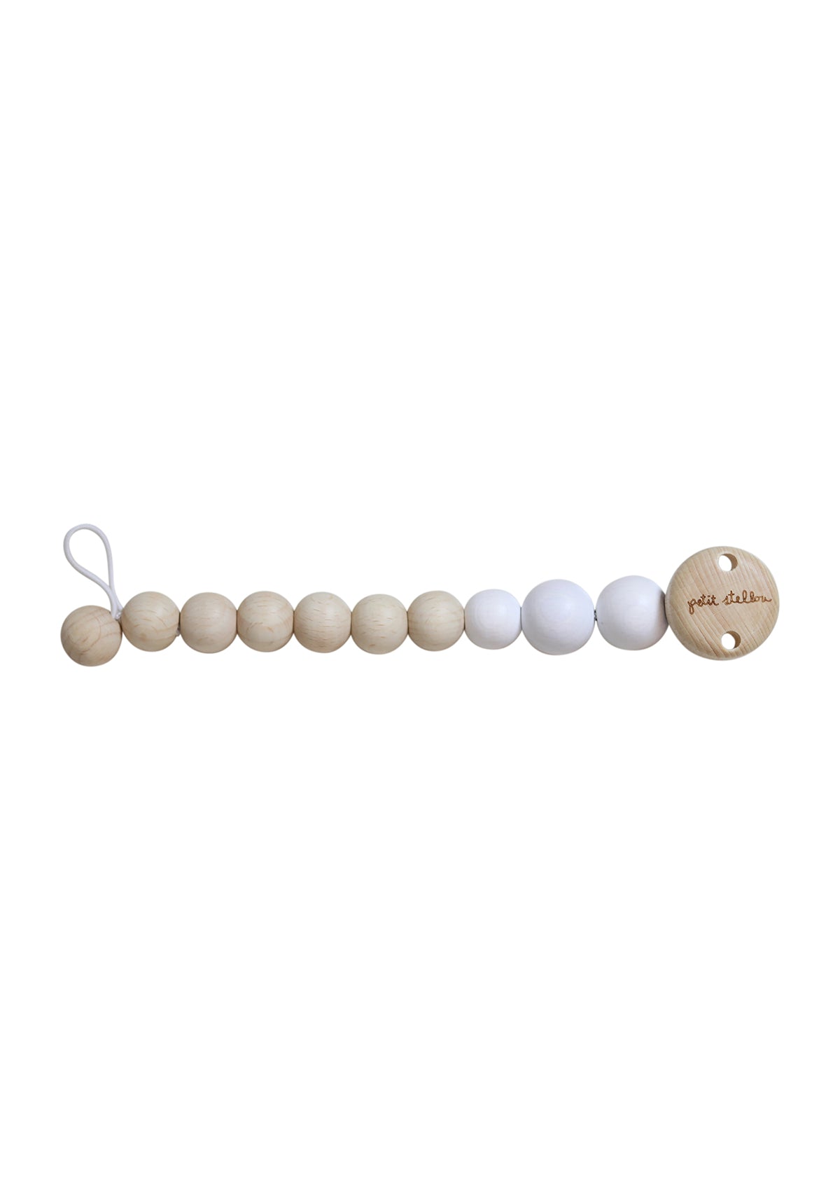Pacifier holder colour white made from wood